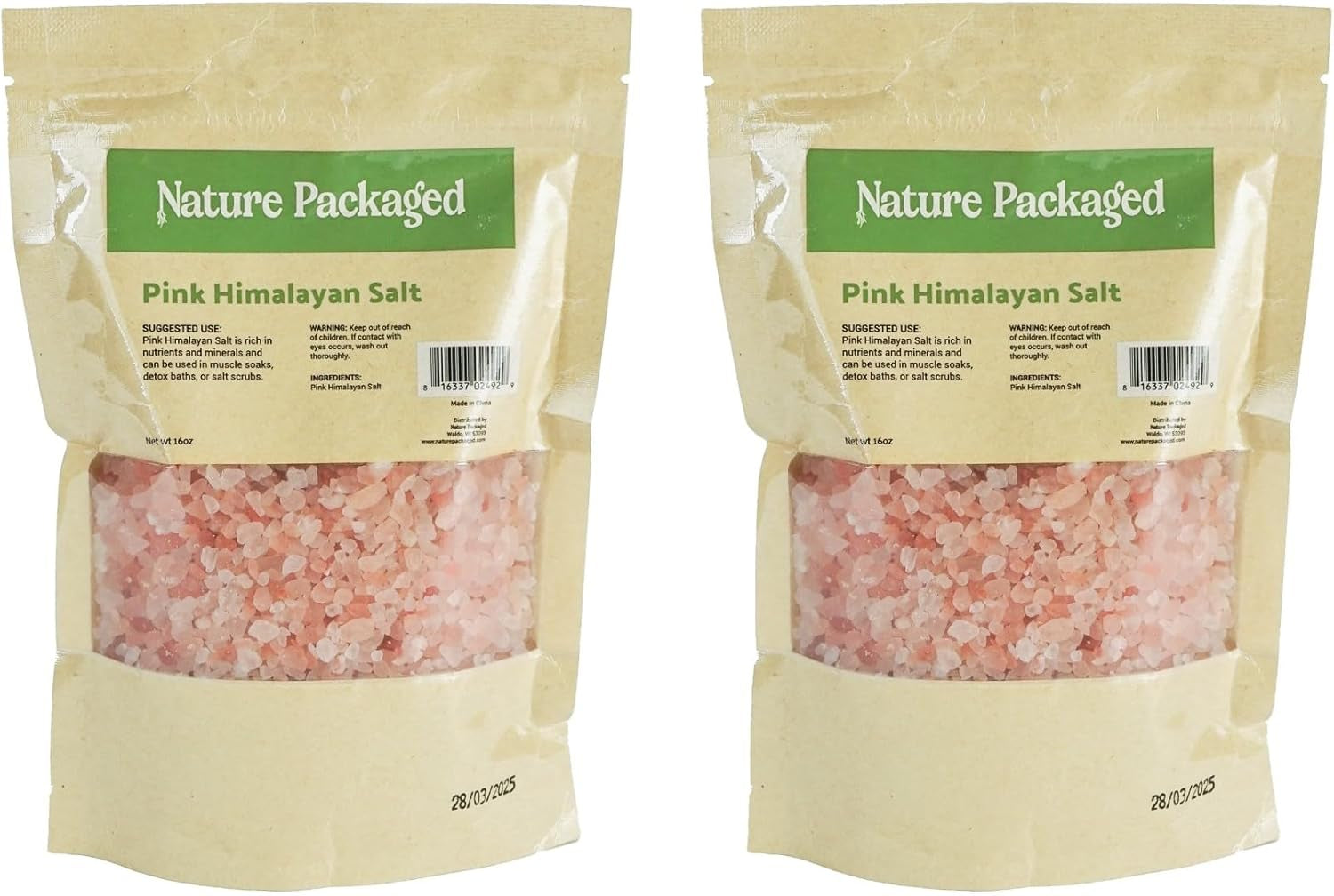 Pink Himalayan Salt (16Oz) - Direct from the Himalayan Mountains - Pure Coarse Grain Organic Salt for Body Scrubs, Adding to Baths, and Foot Soaking 1 Pack