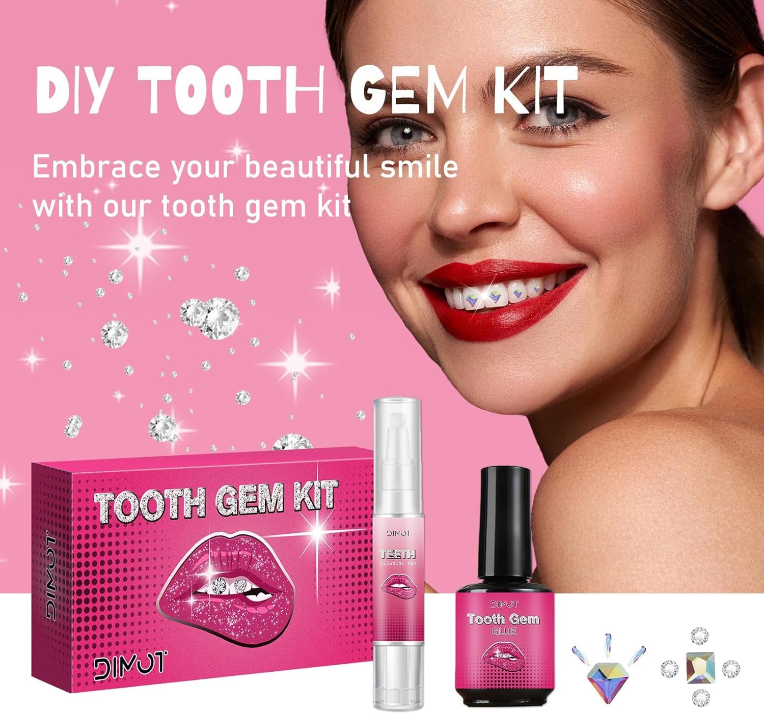 Tooth Gems Kit for Teeth Gems Kit with Light,139 Professional Tooth DIY Gem Kit Tooth Jewelry Gems Kit 2024 New for Man&Women