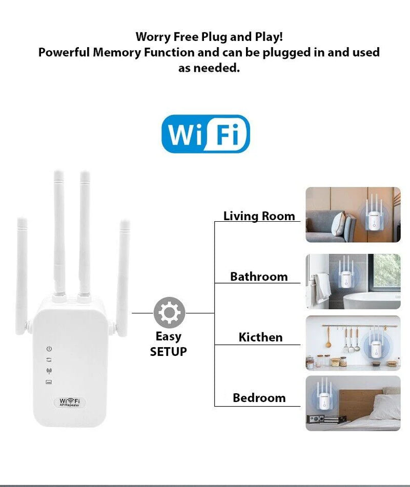 Wifi Range Extender Internet Booster Network Router Wireless Signal Repeater