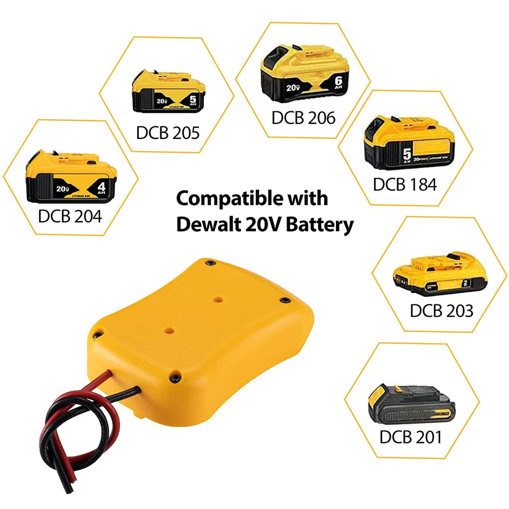 Power Connector DIY Battery Adapter Holder Dock for Dewalt 18V/20V Max Battery