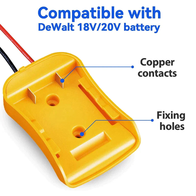 Power Connector DIY Battery Adapter Holder Dock for Dewalt 18V/20V Max Battery