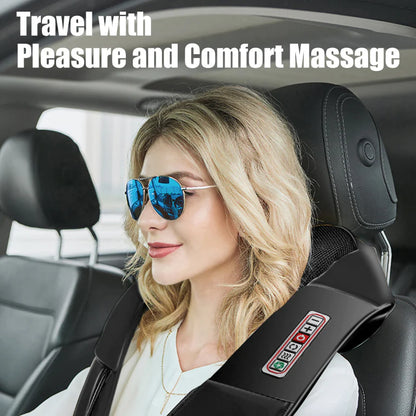 Shiatsu Back Neck and Shoulder Massager with Heat Deep Tissue 3D Kneading Pillow