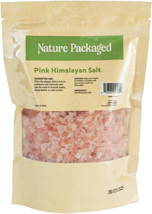 Pink Himalayan Salt (16Oz) - Direct from the Himalayan Mountains - Pure Coarse Grain Organic Salt for Body Scrubs, Adding to Baths, and Foot Soaking 1 Pack