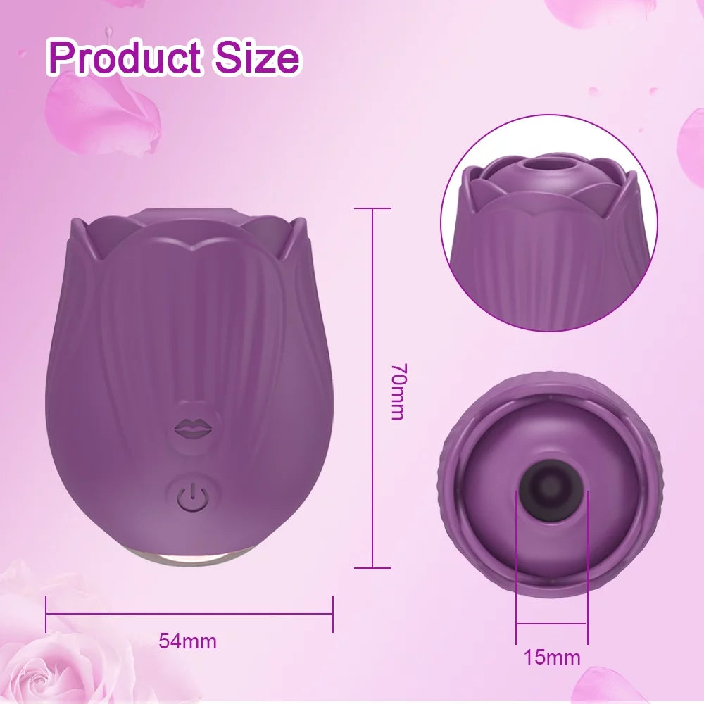 Rose Sex Toys for Women with 10 Intense Suction, Rechargeable G Spot Nipple Stimulator Sex Toys for Women for Sex