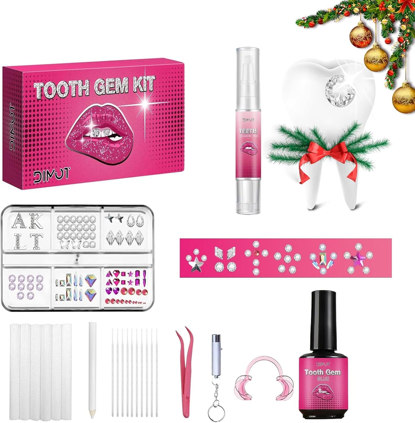 Tooth Gems Kit for Teeth Gems Kit with Light,139 Professional Tooth DIY Gem Kit Tooth Jewelry Gems Kit 2024 New for Man&Women