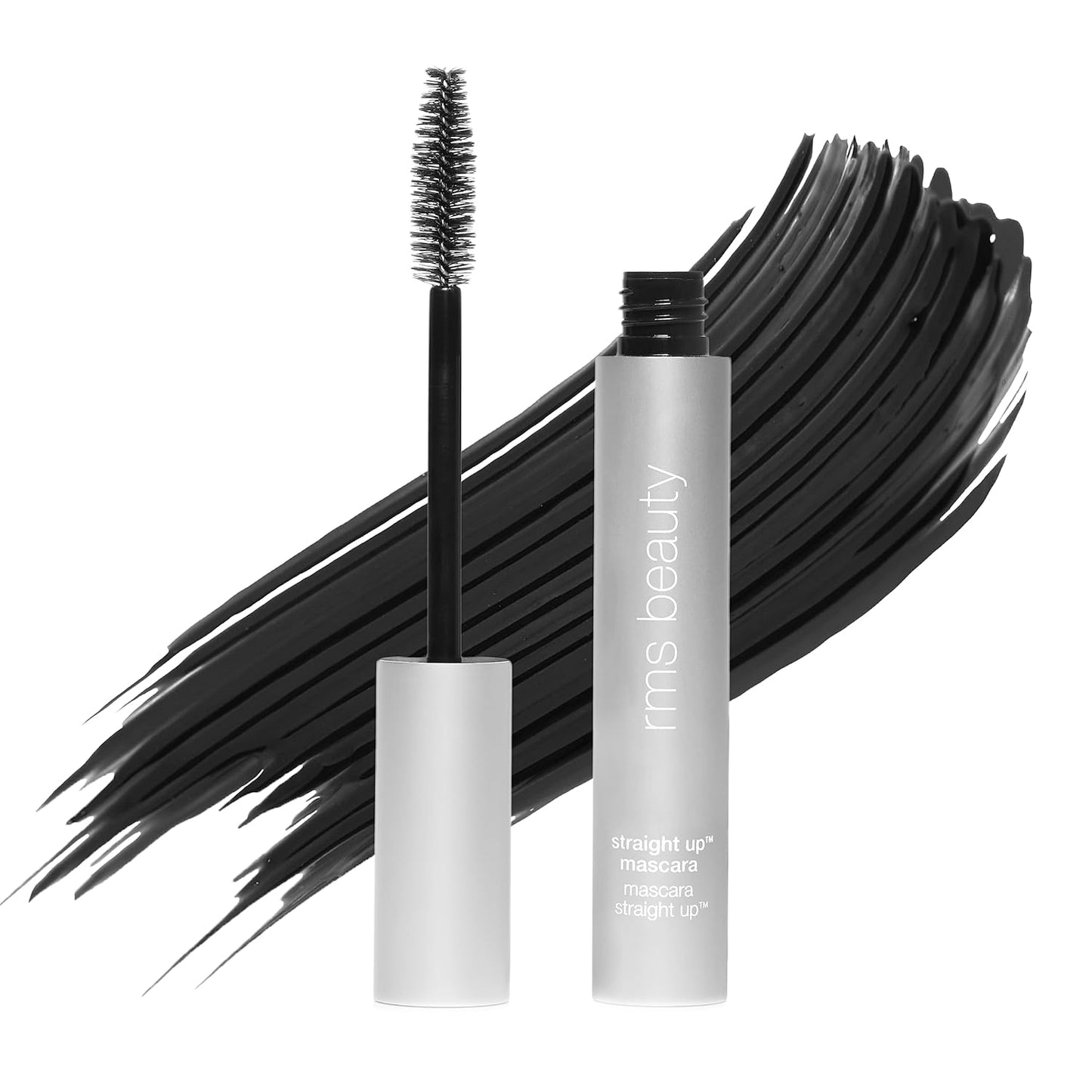 RMS Beauty Straight up Volumizing Peptide Mascara - Black Mascara, Mascara Black Volume and Length, Eye Makeup Volumius Mascara Make Up, Volumizing & Lengthening Mascara, Top & Bottom Lash Mascara