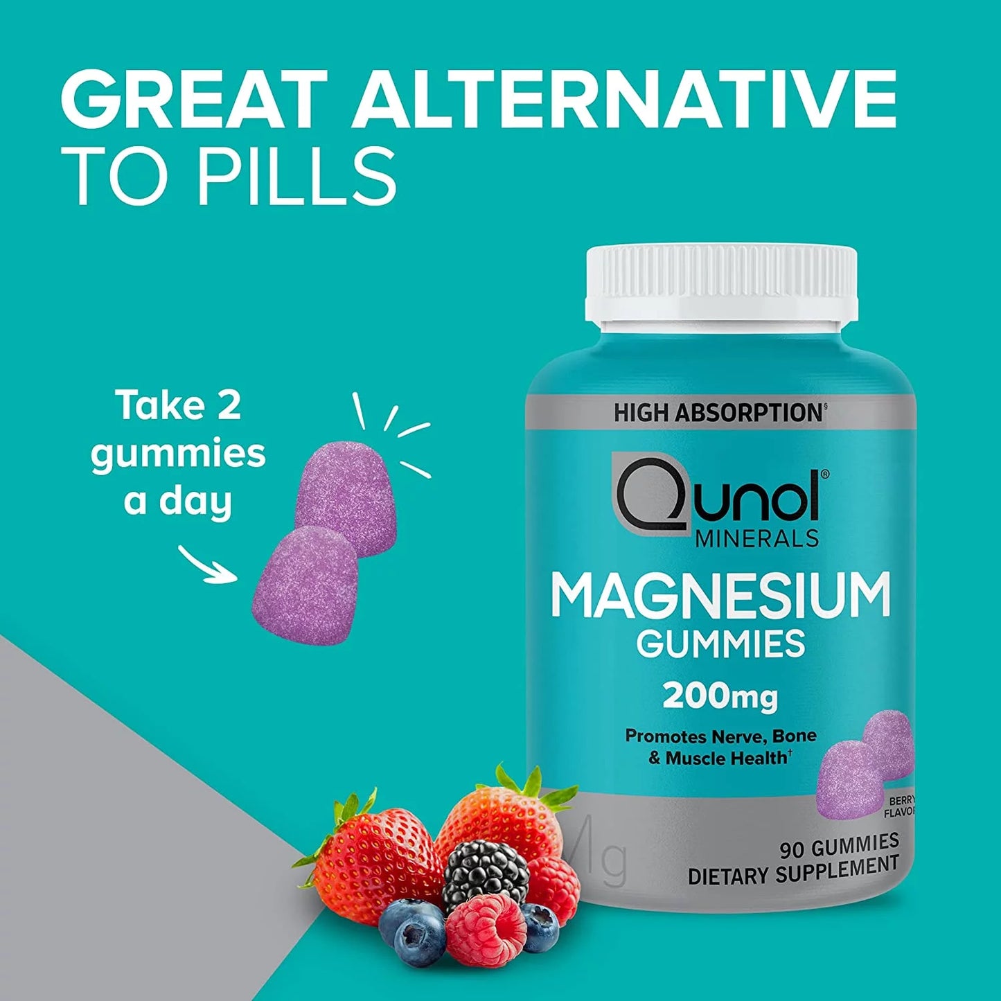 Magnesium Gummies, Berry, 100 Mg, 90 Gummies