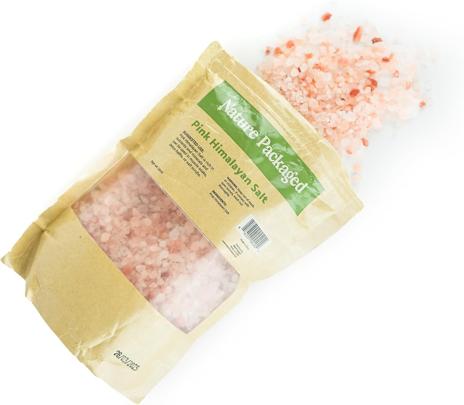 Pink Himalayan Salt (16Oz) - Direct from the Himalayan Mountains - Pure Coarse Grain Organic Salt for Body Scrubs, Adding to Baths, and Foot Soaking 1 Pack