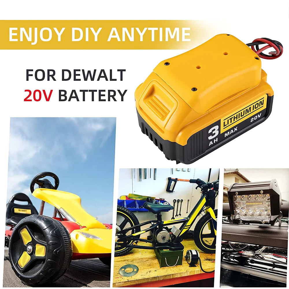 Power Connector DIY Battery Adapter Holder Dock for Dewalt 18V/20V Max Battery